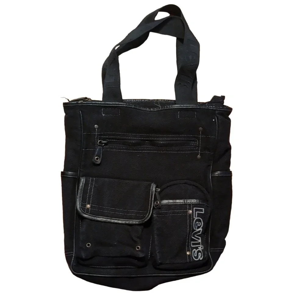 Levi's Denim Tote Bag Black Cotton Women's Handbag